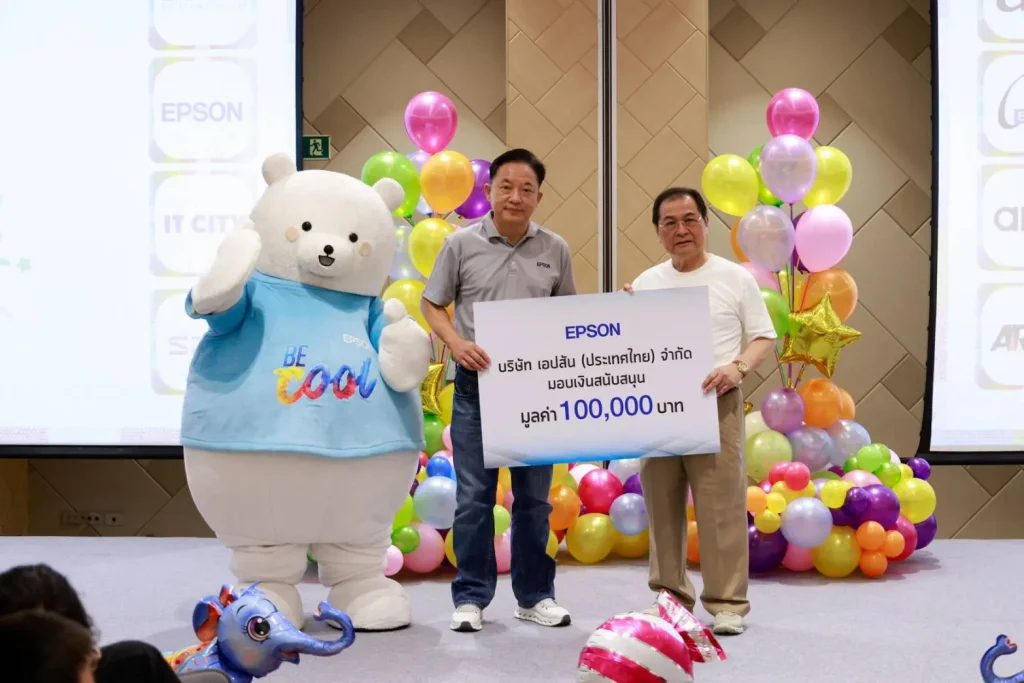 เอปสัน (ประเทศไทย) สนับสนุนโครงการการ์ดนี้เพื่อน้อง ปีที่ 21 ของมูลนิธิสร้างเสริมไทย ด้วยงบ 100,000 บาท จัดกิจกรรมศิลปะให้เด็กและเยาวชน 130 คน